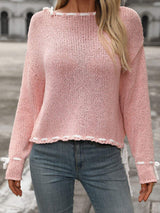 Dropped Shoulder Long Sleeve Sweater - Trendsi - Flyclothing LLC