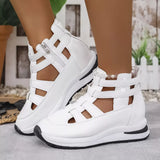 Cutout Platform Sneakers - Trendsi - Flyclothing LLC