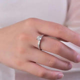 2 Carat Moissanite Zircon 925 Sterling Silver Ring - Trendsi