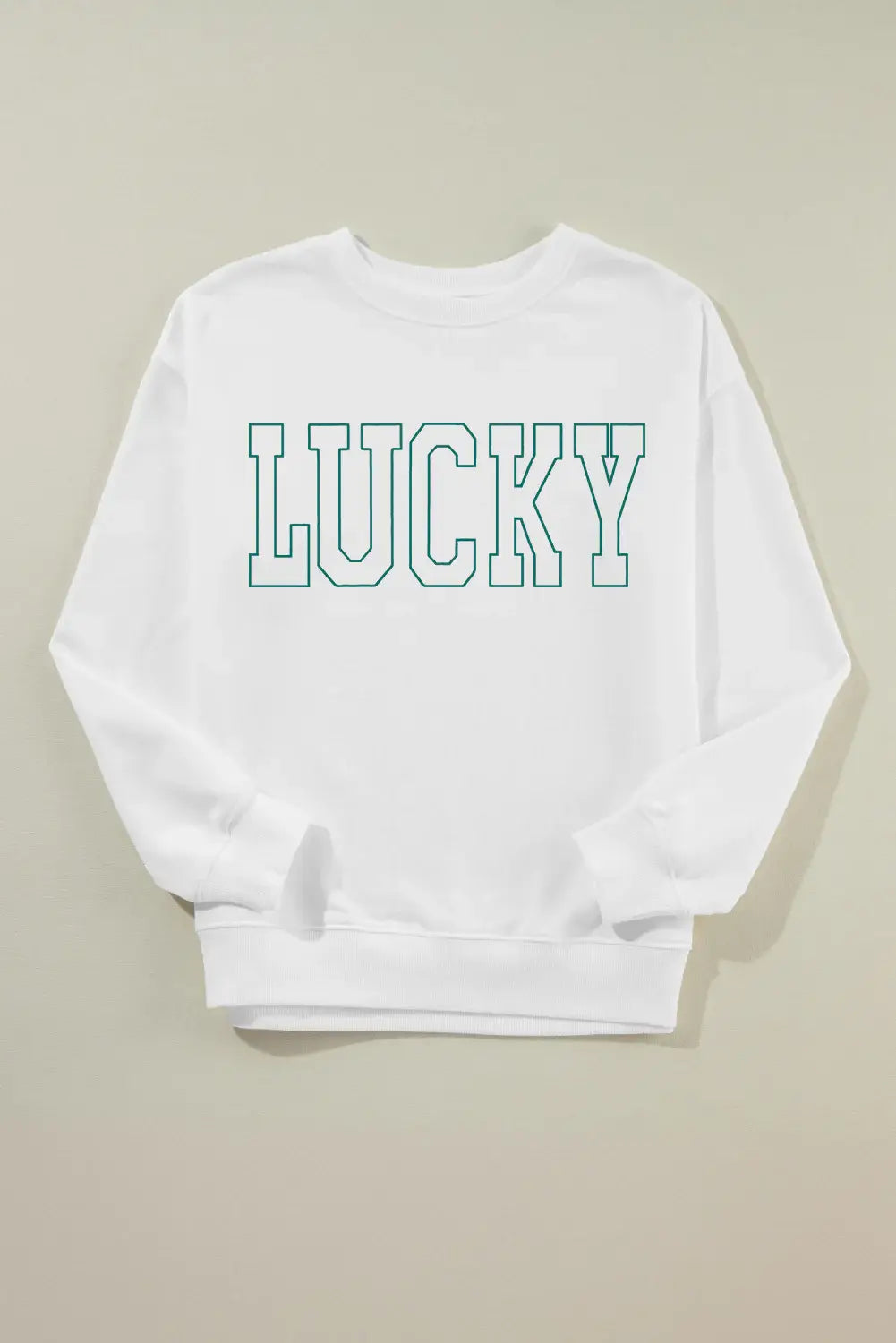 LUCKY Graphic Round Neck Long Sleeve Sweatshirt - Trendsi - Flyclothing LLC