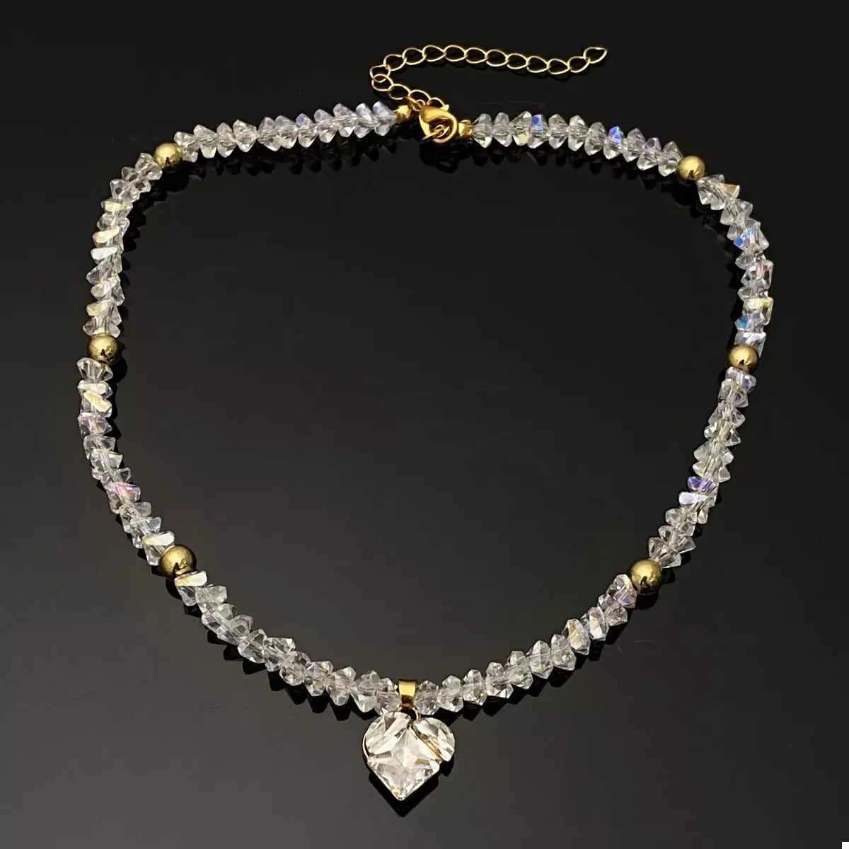 Pearl & Heart Pendant Necklace - Trendsi - Flyclothing LLC