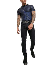 Men's Full Size Mock Neck Short Sleeve Top Plus Size - Trendsi - Flyclothing LLC