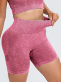 Washed High Waist Active Shorts - Trendsi - Flyclothing LLC