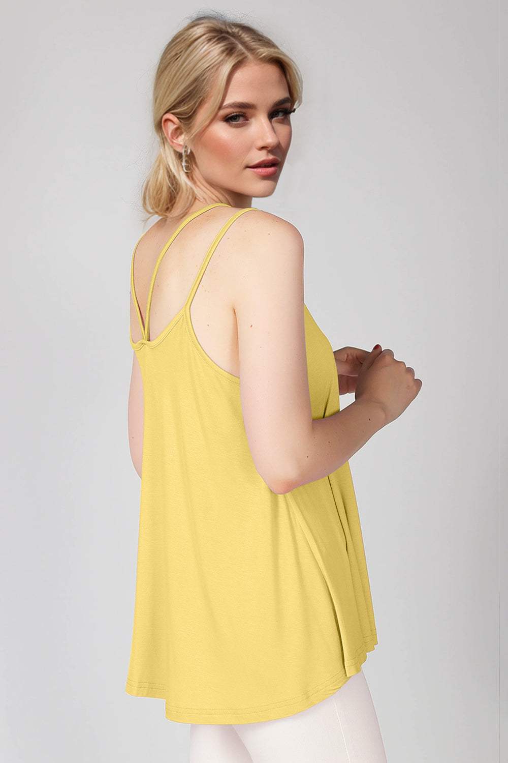 Basic Bae Bamboo Scoop Neck Double Spaghetti Straps Cami - Trendsi - Flyclothing LLC