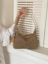 Woven Shoulder Bag with Tassel - Trendsi - Flyclothing LLC