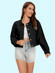 Distressed Distressed Button Up Denim Jacket - Trendsi