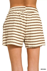 Zenana Striped Short Sleeve Tee & Shorts Set - Trendsi - Flyclothing LLC
