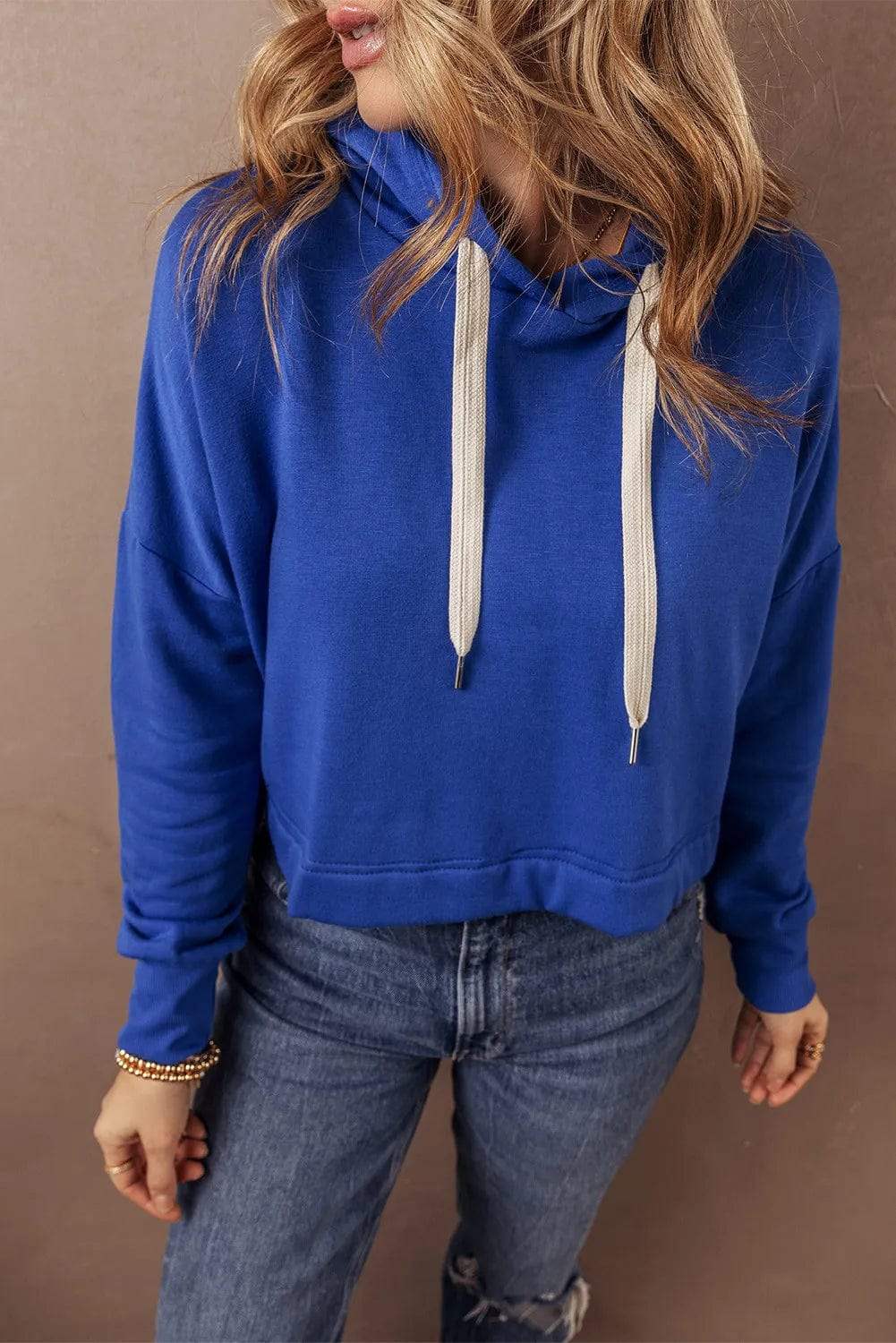 Drawstring Long Sleeve Hoodie - Trendsi - Flyclothing LLC