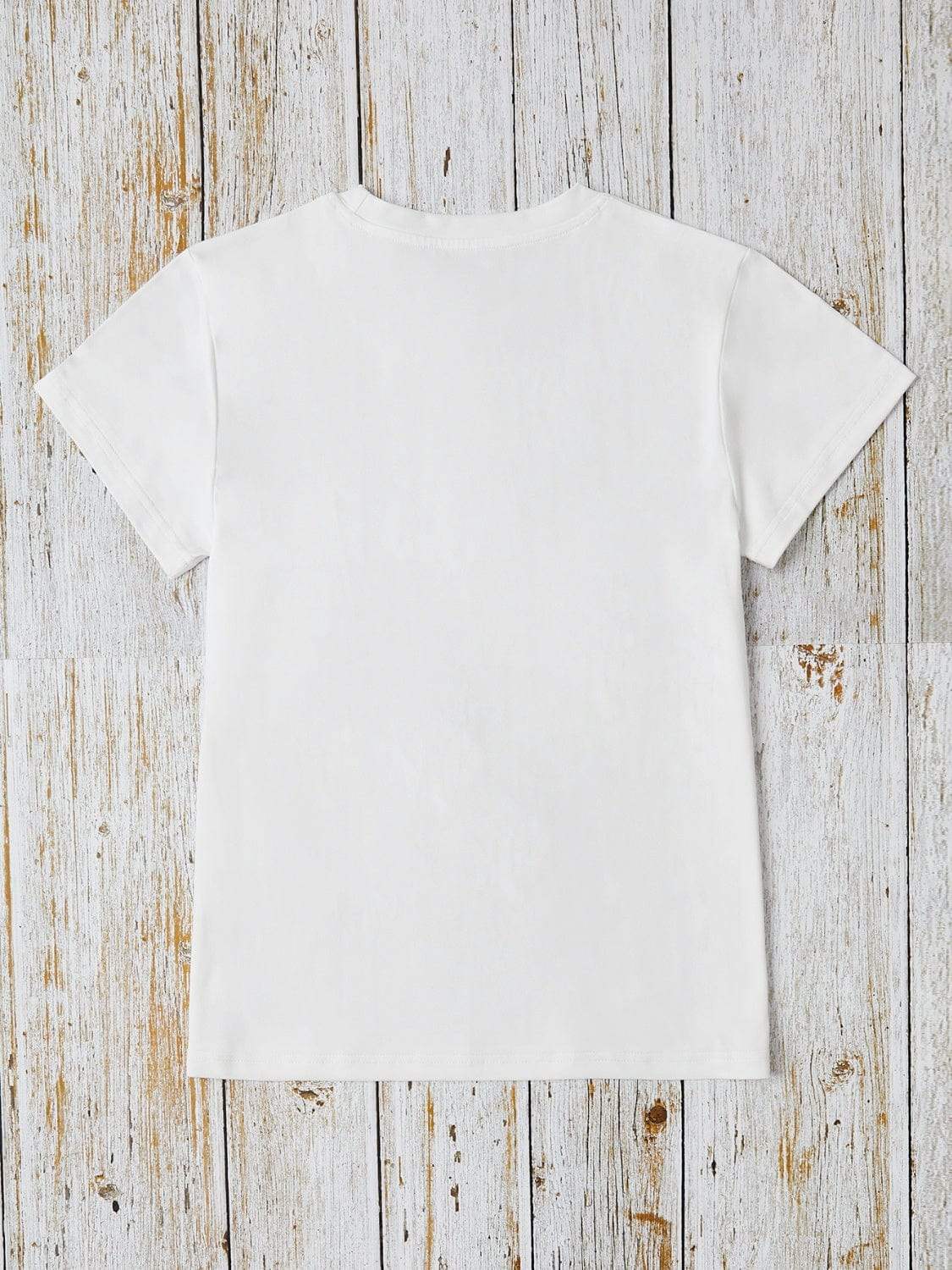 Graphic Round Neck Short Sleeve T-Shirt - Trendsi - Flyclothing LLC