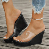 Open Toe Wedge Sandals - Trendsi - Flyclothing LLC