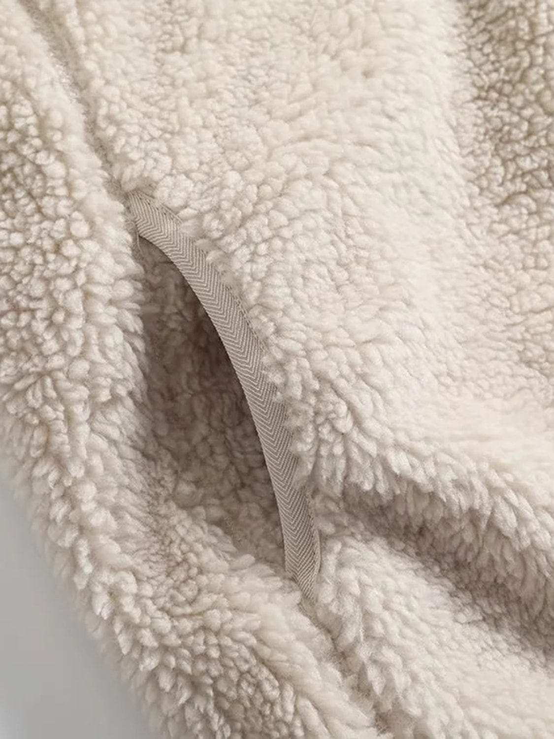 Zip Up Long Sleeve Plush Jacket - Trendsi - Flyclothing LLC