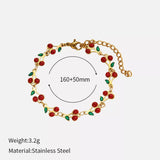 18K Gold-Plated Cherry Charm Bracelet - Trendsi - Flyclothing LLC