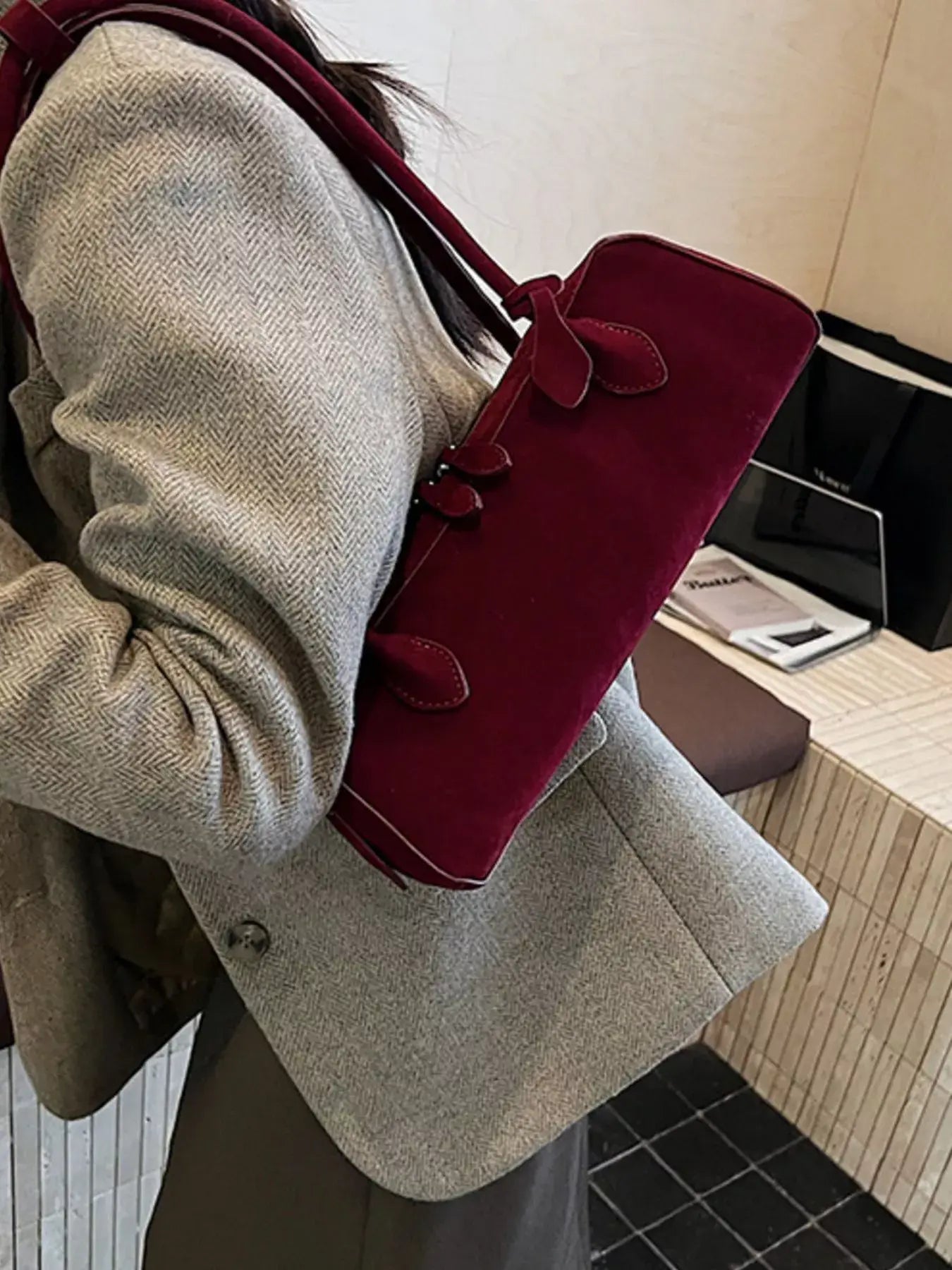 Solid Color Shoulder Bag - Trendsi - Flyclothing LLC