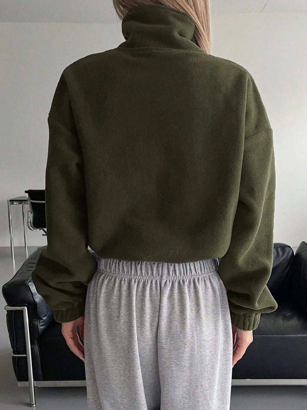 Honey Zip Up Long Sleeve Cropped Jacket - Trendsi - Flyclothing LLC