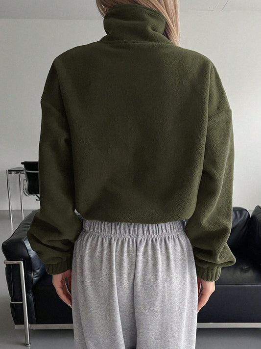 Honey Zip Up Long Sleeve Cropped Jacket - Trendsi