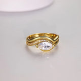 1 Carat Moissanite 925 Sterling Silver 2pcs Ring Set - Trendsi - Flyclothing LLC