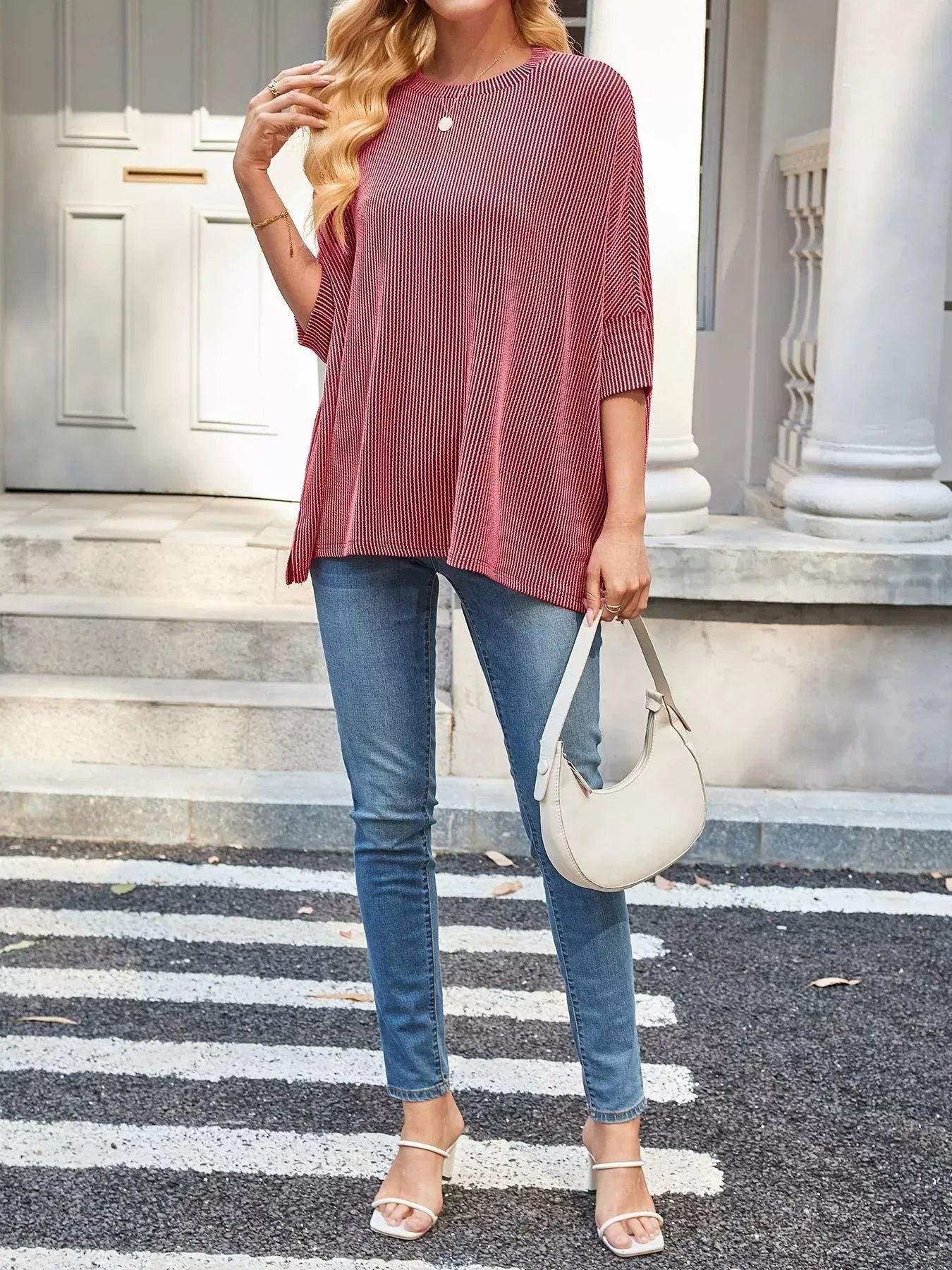 Relaxed Fit Half Sleeve T-Shirt - Trendsi - Flyclothing LLC