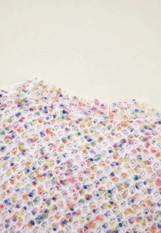 Confetti Round Neck Long Sleeve Sweater - Trendsi - Flyclothing LLC