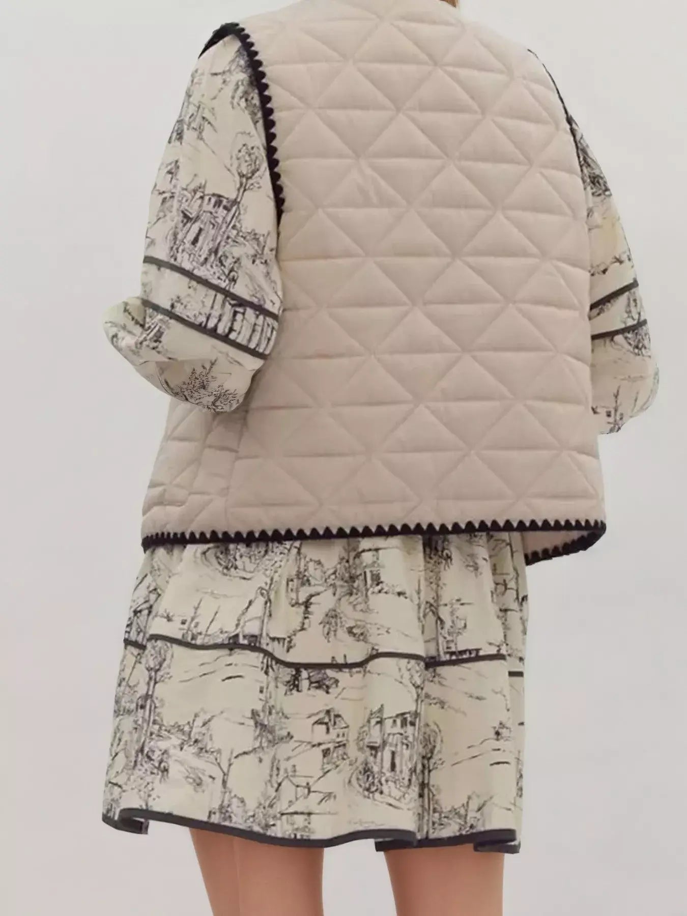 Textured Snap Down Vest Coat - Trendsi - Flyclothing LLC