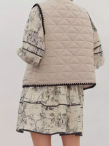 Textured Snap Down Vest Coat - Trendsi - Flyclothing LLC