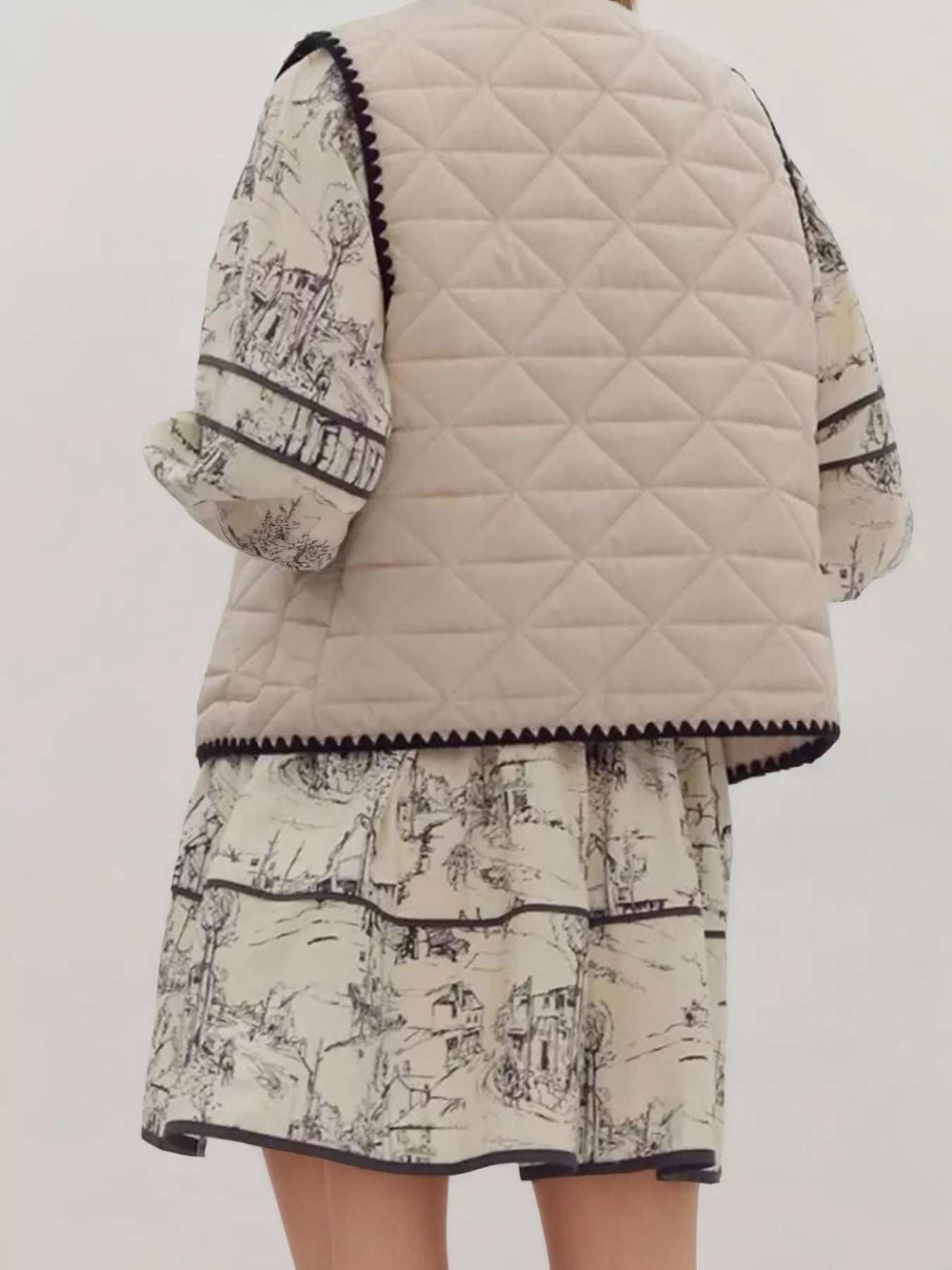 Textured Snap Down Vest Coat - Trendsi - Flyclothing LLC