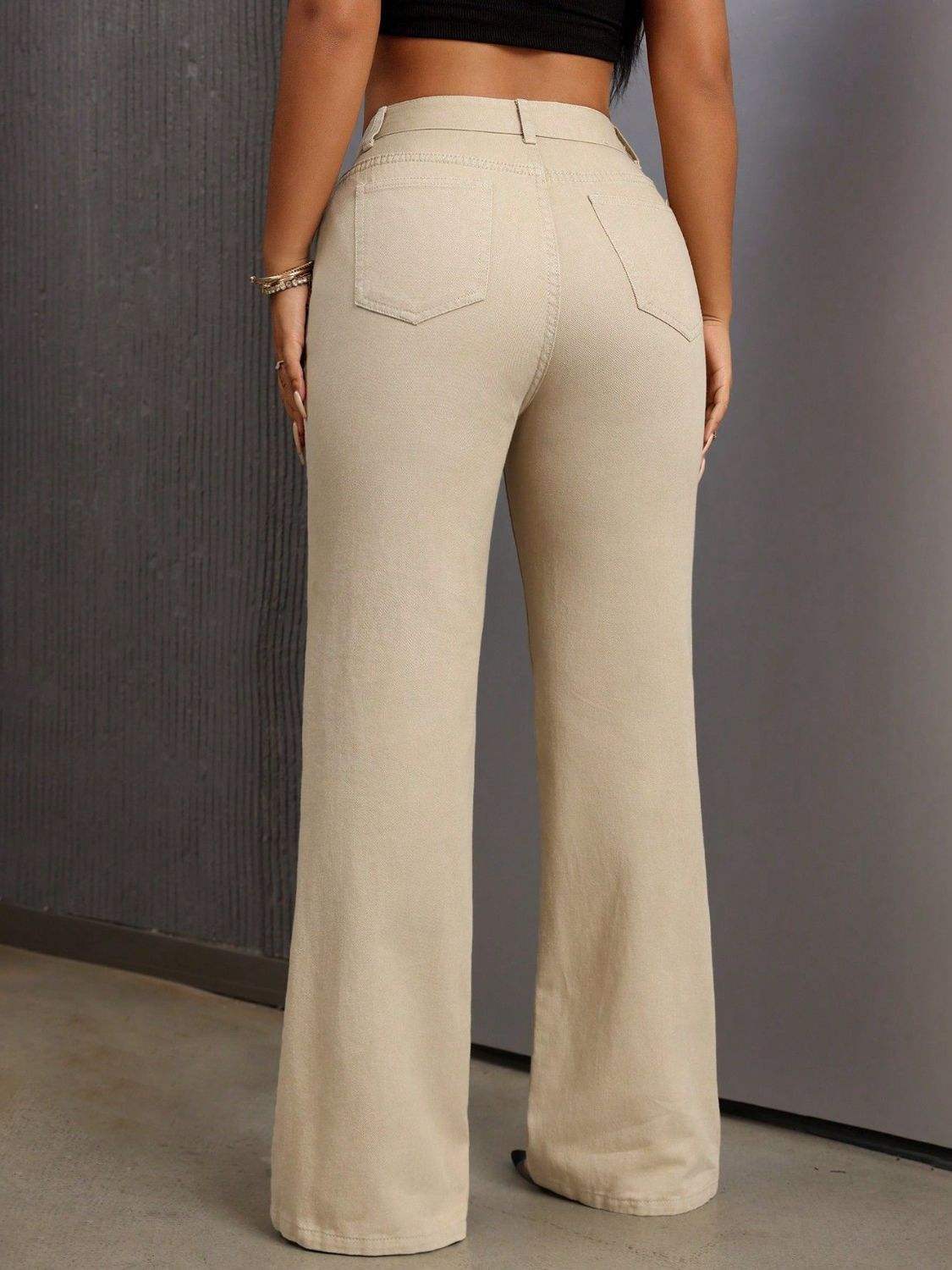 Bootcut Jeans with Pockets - Trendsi - Flyclothing LLC
