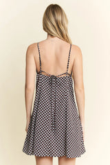Jade By Jane Full Size Checkered Sleeveless Dress Plus Size - Trendsi - Flyclothing LLC