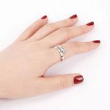 925 Sterling Silver Hug Bypass Ring - Trendsi - Flyclothing LLC