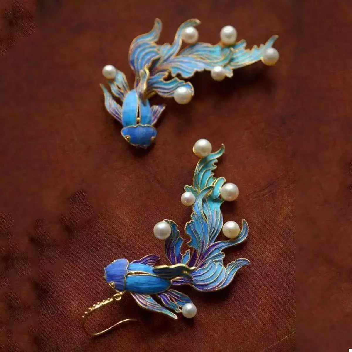 Goldfish Pearl Dangle Earrings - Trendsi - Flyclothing LLC