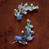 Goldfish Pearl Dangle Earrings - Trendsi - Flyclothing LLC