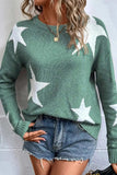 Star Round Neck Dropped Shoulder Sweater - Trendsi - Flyclothing LLC