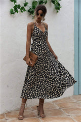 Daisy Print Surplice Midi Cami Dress - Trendsi - Flyclothing LLC