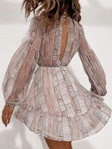 Cutout Back Surplice Long Sleeve Dress - Trendsi - Flyclothing LLC