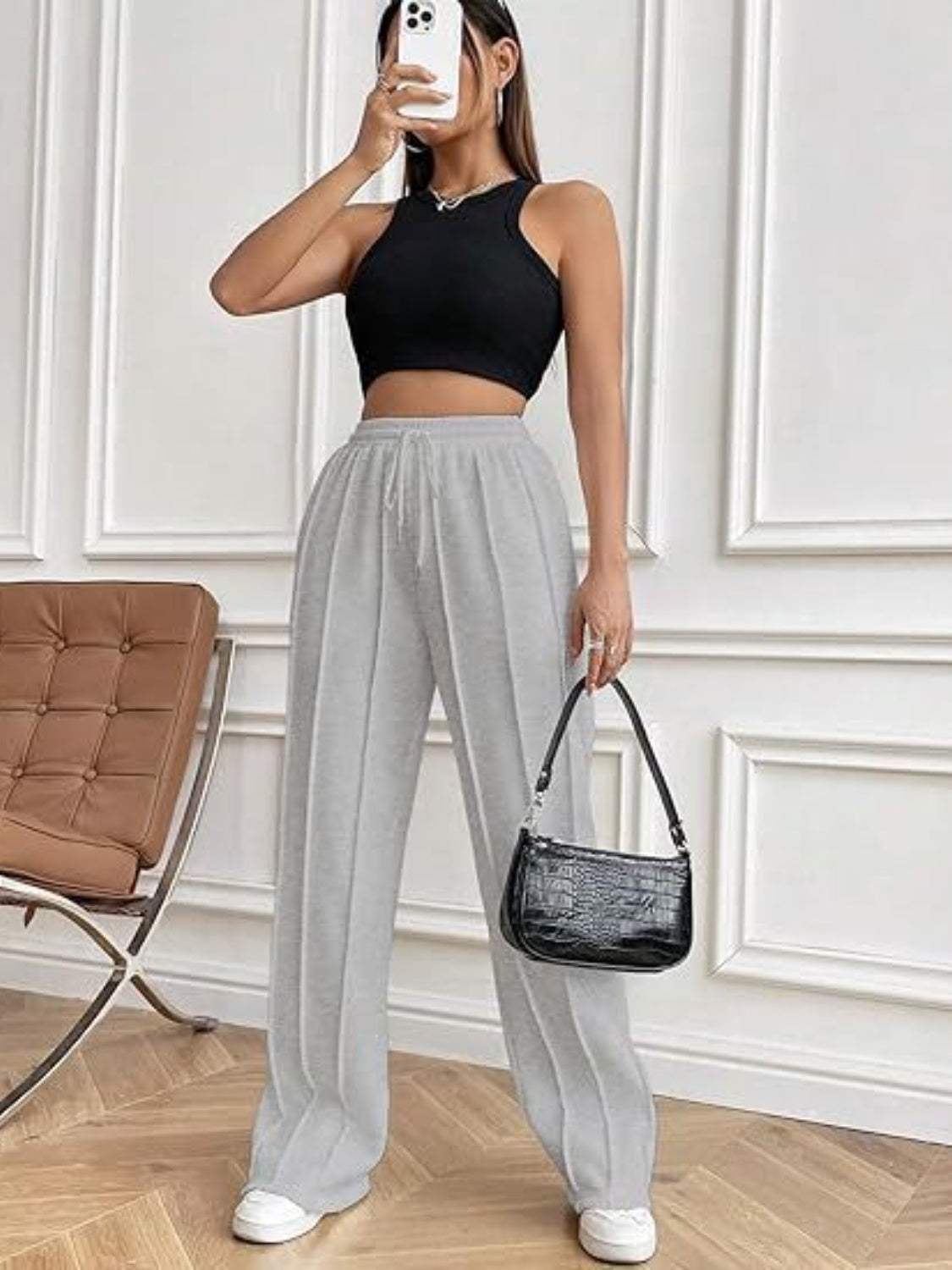 Drawstring Wide Leg Pants with Pockets - Trendsi - Flyclothing LLC