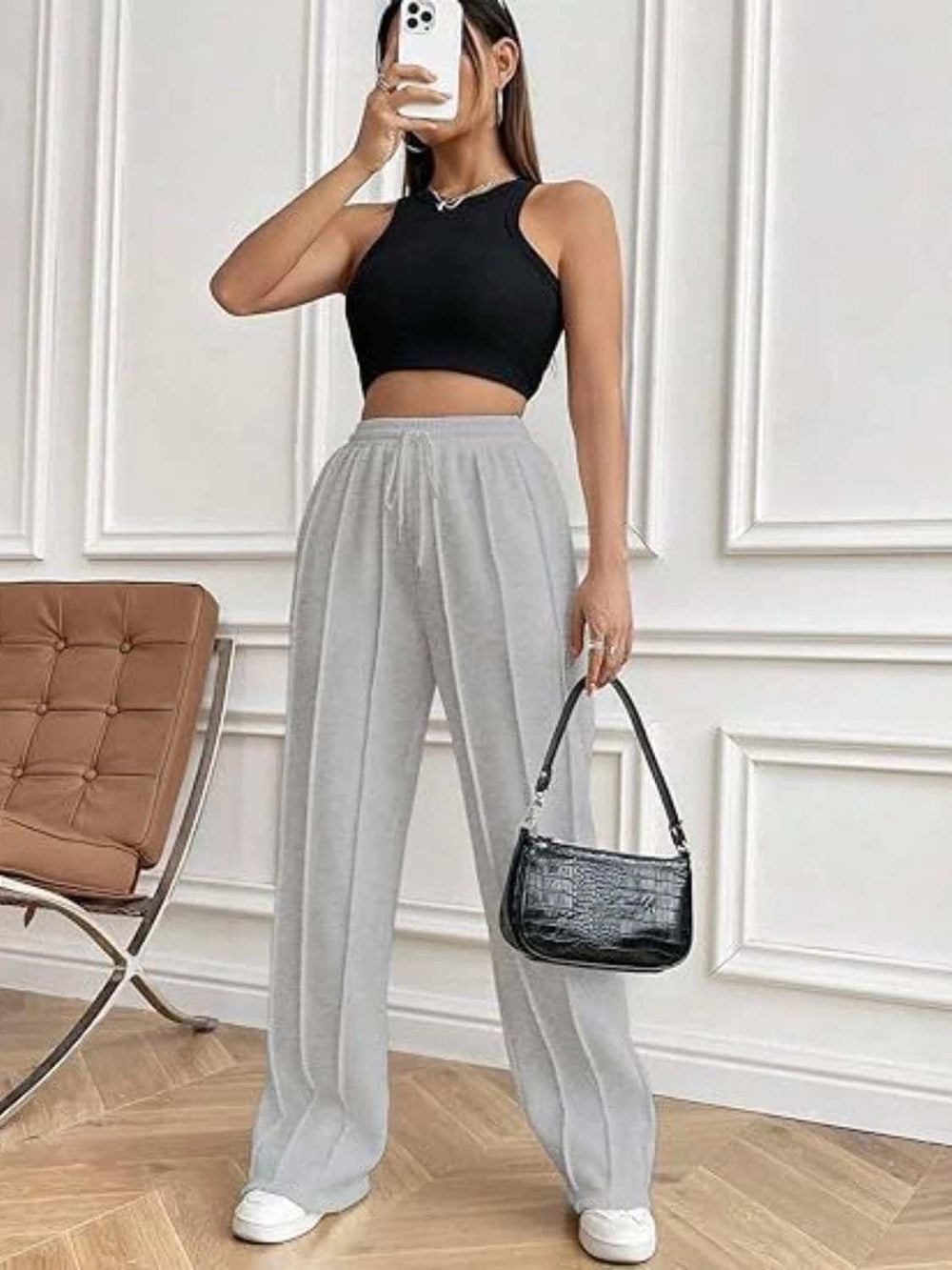 Drawstring Wide Leg Pants with Pockets - Trendsi - Flyclothing LLC