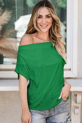 Cowl Neck Short Sleeve T-Shirt - Trendsi - Flyclothing LLC