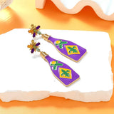 Mardi Gras Bottle Dangle Earrings - Trendsi - Flyclothing LLC