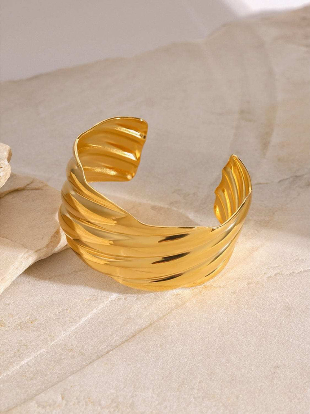 18K Gold-Plated Stainless Steel Open Ring - Trendsi - Flyclothing LLC