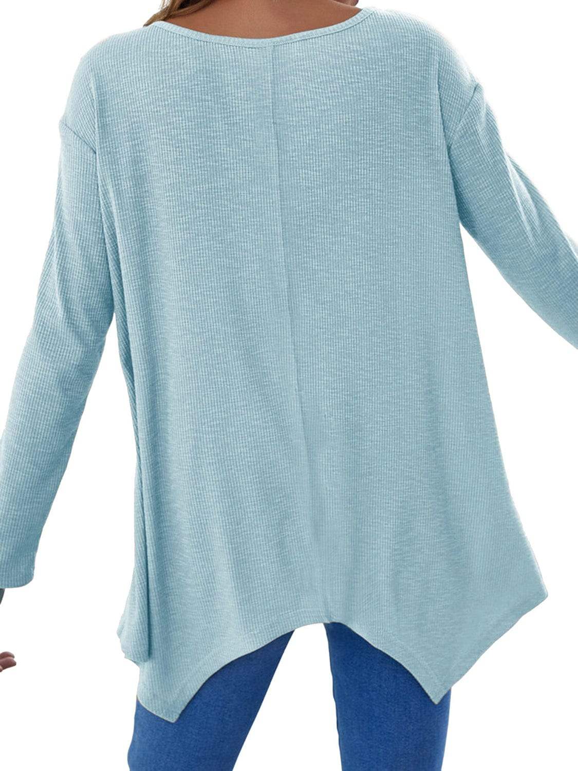 Full Size V-Neck Long Sleeve T-Shirt - Trendsi - Flyclothing LLC