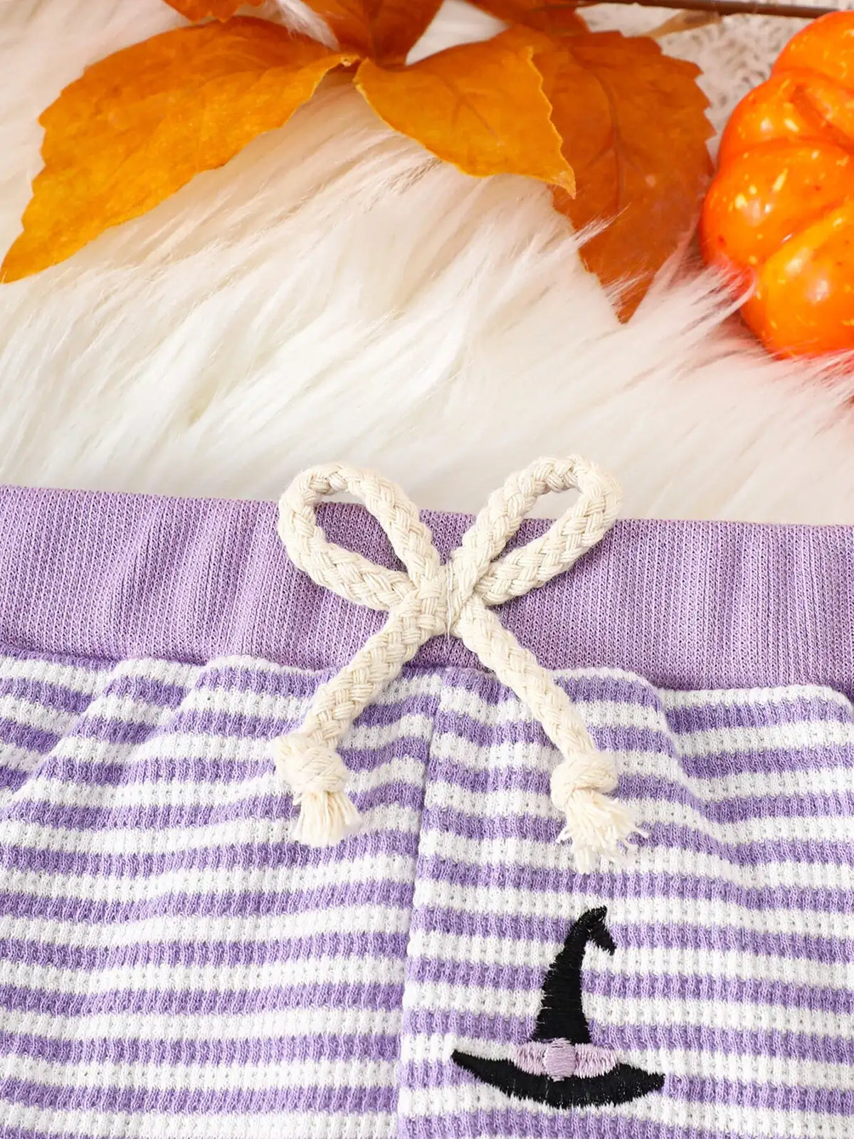 Children's Halloween Pumpkin Striped Long Sleeve Pajama Set - Trendsi - Flyclothing LLC
