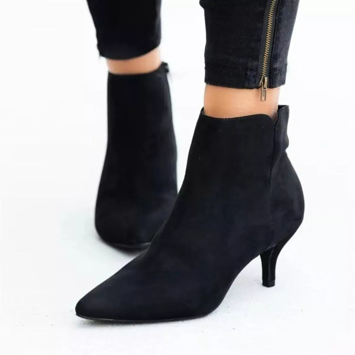 Point Toe Kitten Heels Boots - Trendsi - Flyclothing LLC
