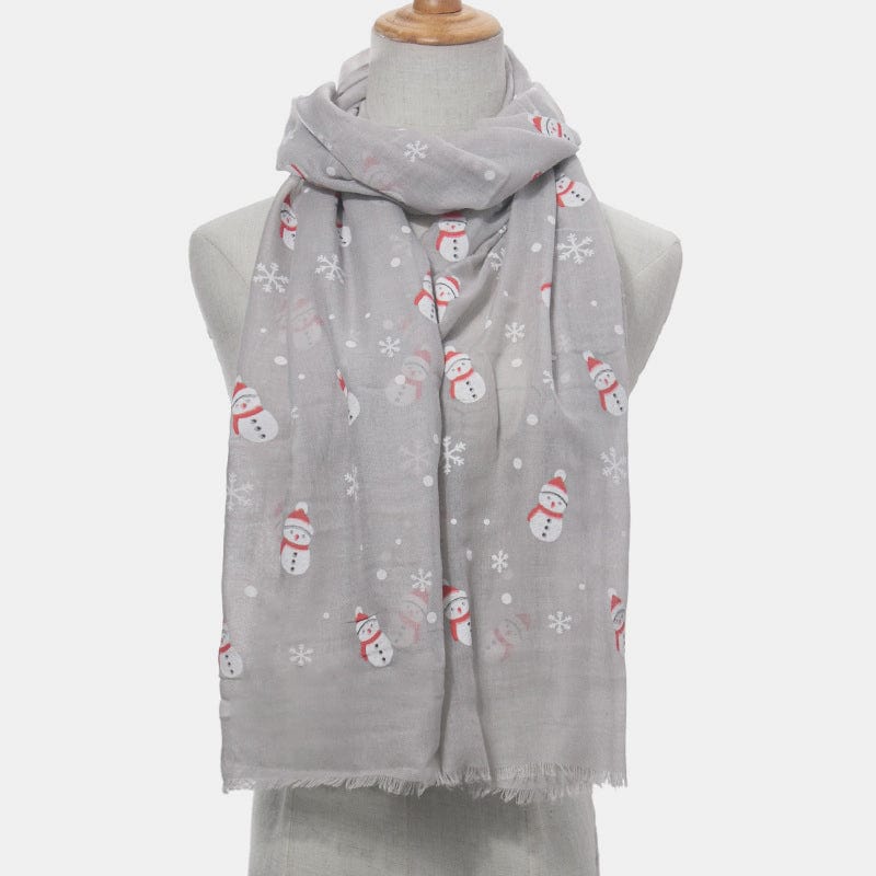 Fringe Snowman Polyester Scarf - Trendsi