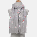 Fringe Snowman Polyester Scarf - Trendsi - Flyclothing LLC