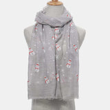 Fringe Snowman Polyester Scarf - Trendsi - Flyclothing LLC