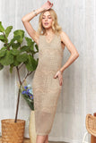 ADORA Lurex Crochet Dress with Lining - Trendsi