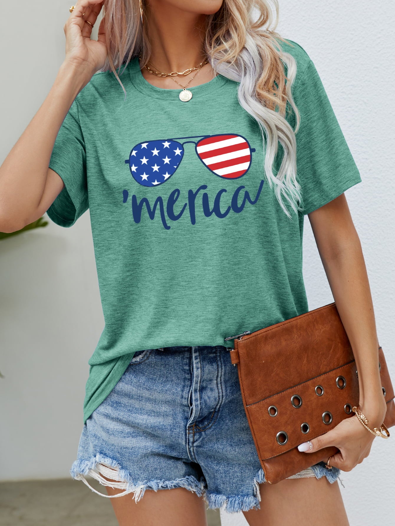 US Flag Glasses Graphic Tee - Trendsi - Flyclothing LLC