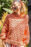 POL Mock Neck Cable Knit Sweater - Trendsi