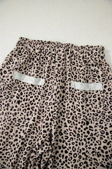 Leopard Print Wide-Leg Pants with Drawstring - Trendsi - Flyclothing LLC