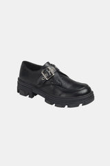 Forever Link Buckled Platform Lug Sole Loafers - Trendsi