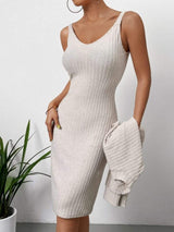 Mock Neck Long Sleeve Top and Wide Strap Dress Set - Trendsi - Flyclothing LLC
